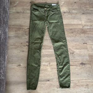 3/$45 Zara TRF Denim Olive Green Pants -8